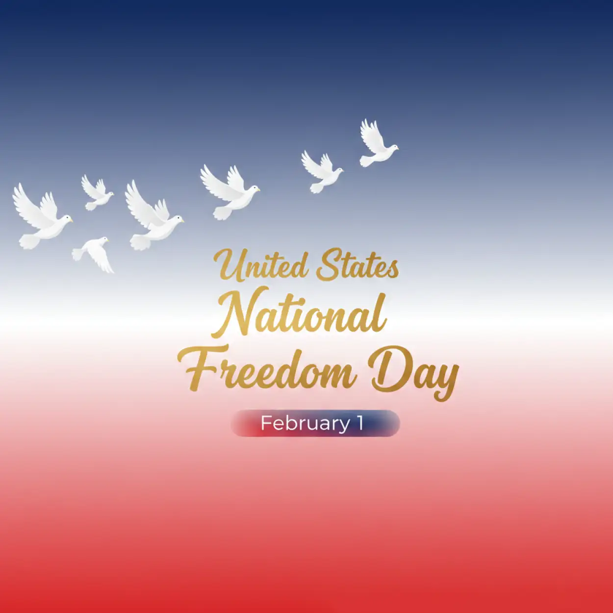 national freedom day red white blue background