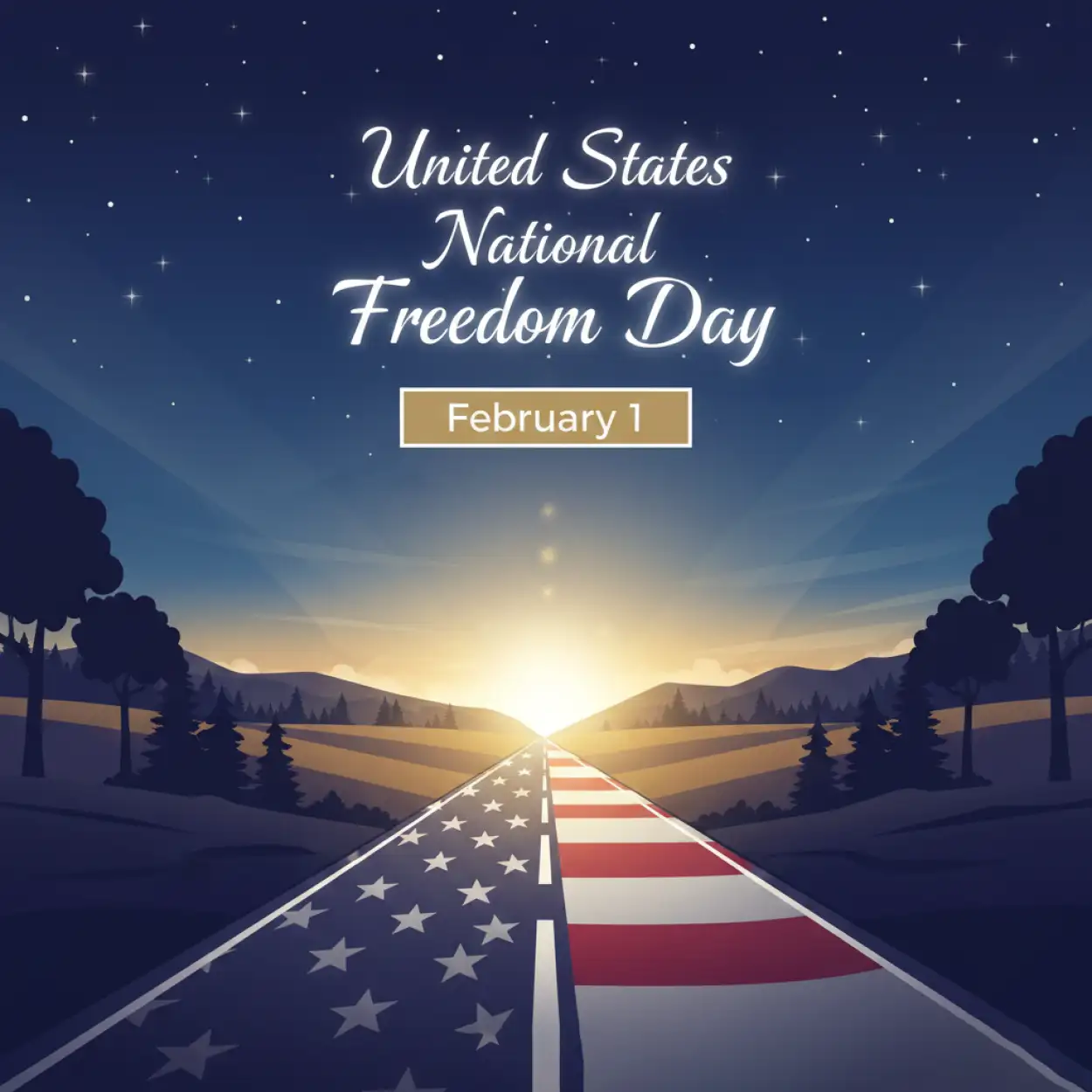 Free Download National Freedom Day Vector Illustration - High Quality United States National Freedom Day Background