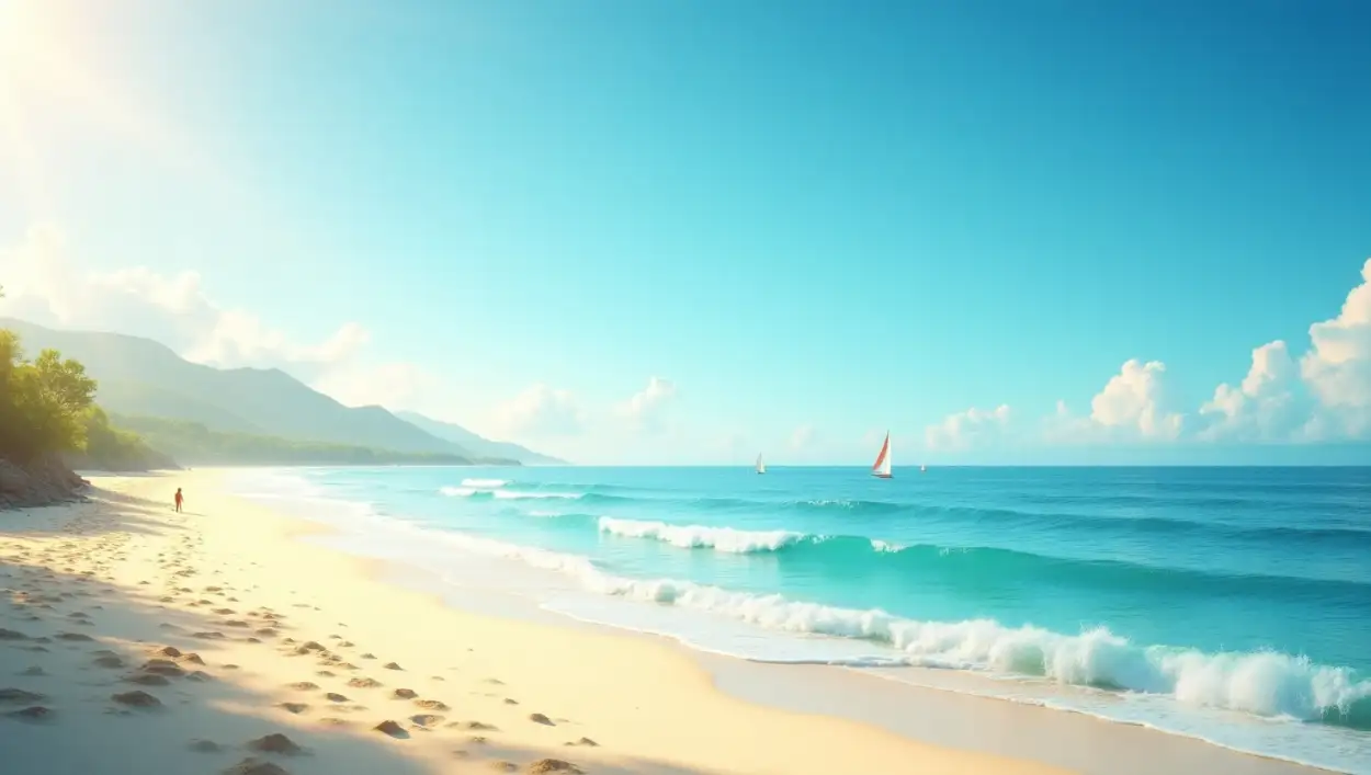Free Download Nature Background With Ocean And Beach View - High Quality Nature Background Background