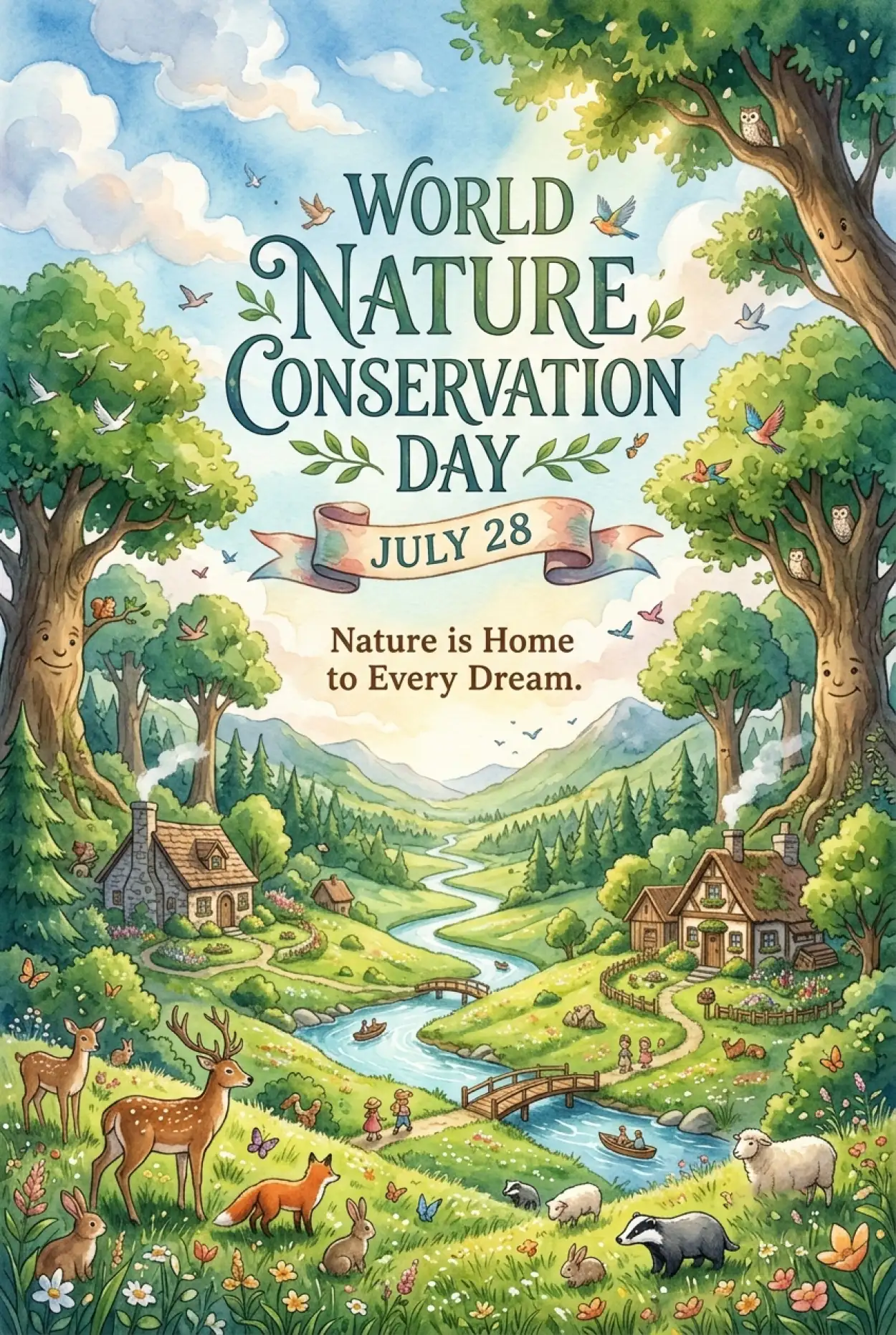 Free Download Nature Conservation Flyer Template - High Quality World Nature Conservation Day 2026 Image