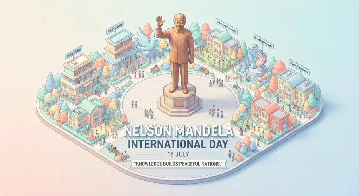 Free Download Nelson Mandela Day Flat Vector Design - High Quality Nelson Mandela International Day 2026 Image