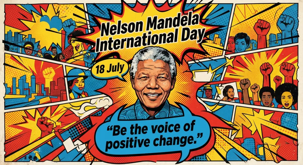 Free Download Nelson Mandela Day Volunteer Campaign Poster - High Quality Nelson Mandela International Day 2026 Image