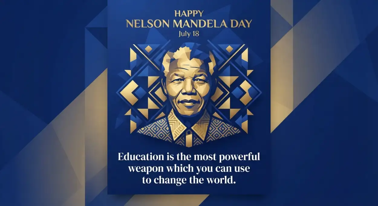 Free Download Nelson Mandela Day Wishes Modern Poster - High Quality Nelson Mandela Day Wishes Image