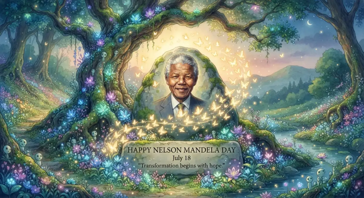 Free Download Nelson Mandela Day Wishes Portrait Design - High Quality Nelson Mandela Day Wishes Image