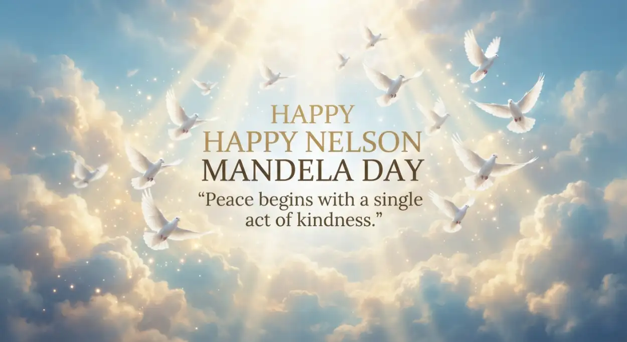 Free Download Nelson Mandela Day Wishes With Peace Message - High Quality Nelson Mandela Day Wishes Image