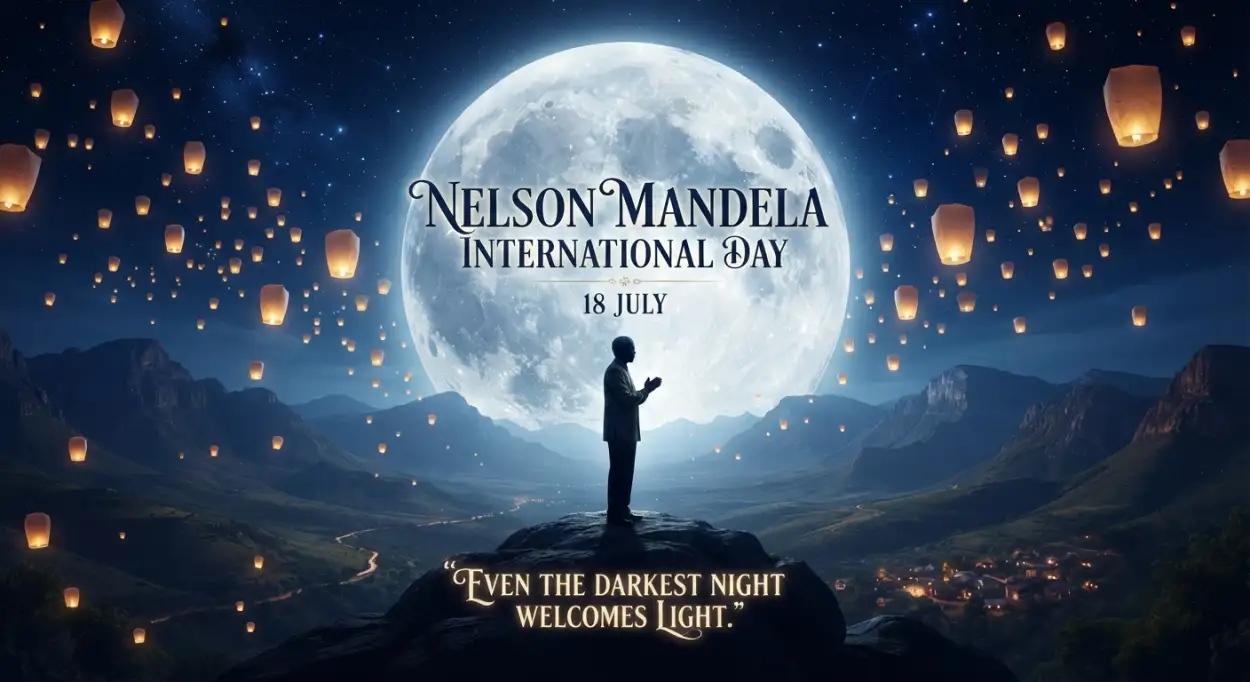 Free Download Nelson Mandela International Day Blue And White Banner - High Quality Nelson Mandela International Day 2026 Image