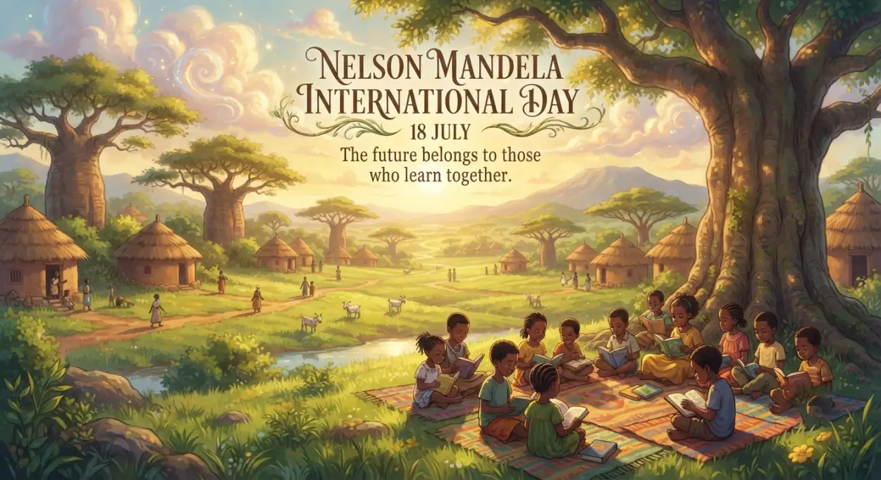 Free Download Nelson Mandela International Day Greeting Card Design - High Quality Nelson Mandela International Day 2026 Image