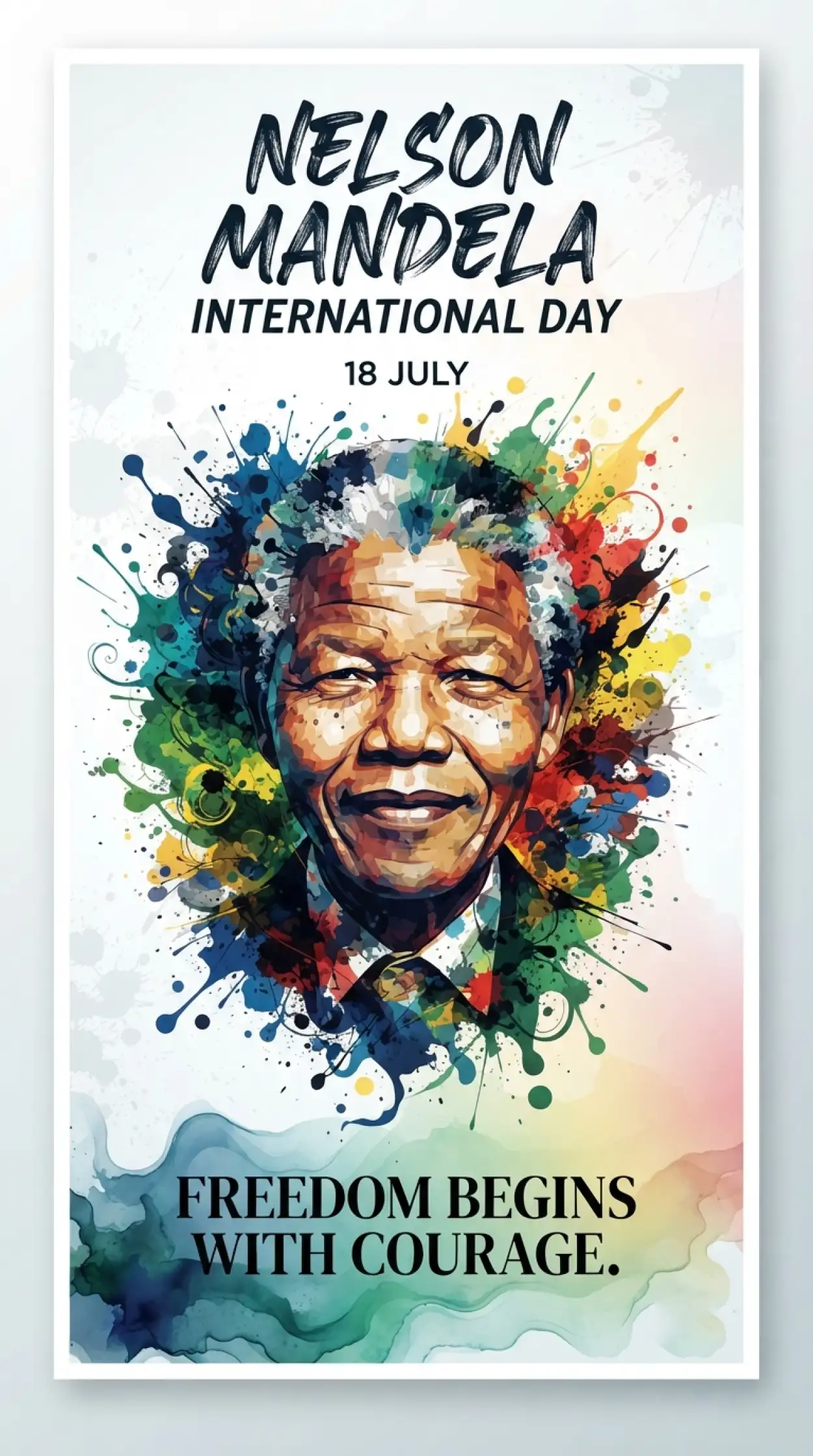 Free Download Nelson Mandela International Day Printable Poster - High Quality Nelson Mandela International Day 2026 Image