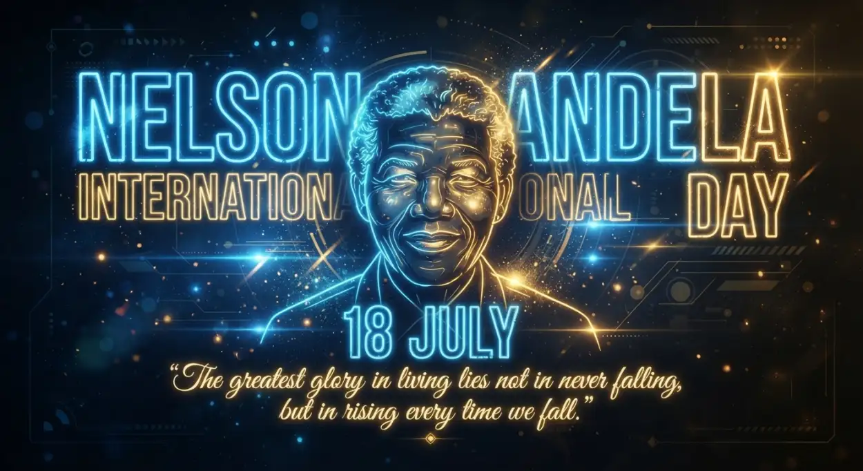 Free Download Nelson Mandela International Day Typography Design - High Quality Nelson Mandela International Day 2026 Image