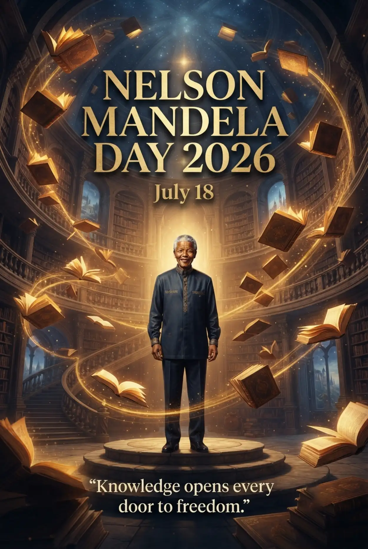 Free Download Nelson Mandela Library Poster 2026 - High Quality Nelson Mandela Poster 2026 Image
