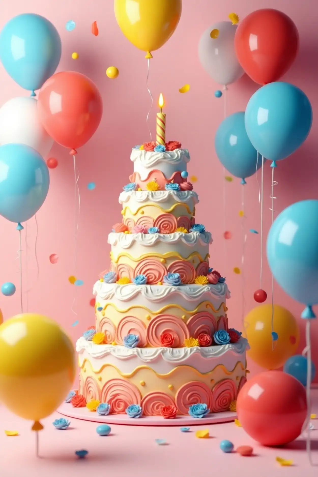 neon birthday background with glowing text