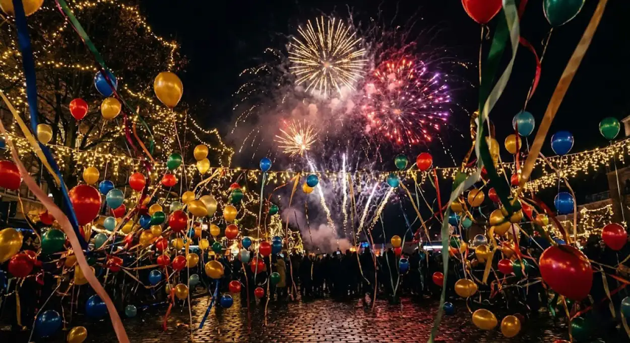 new year 2026 background with party lights