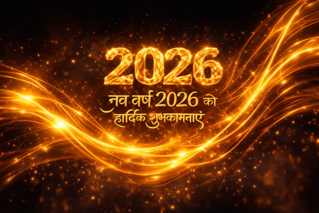 new year 2026 hindi greeting card for whatsapp