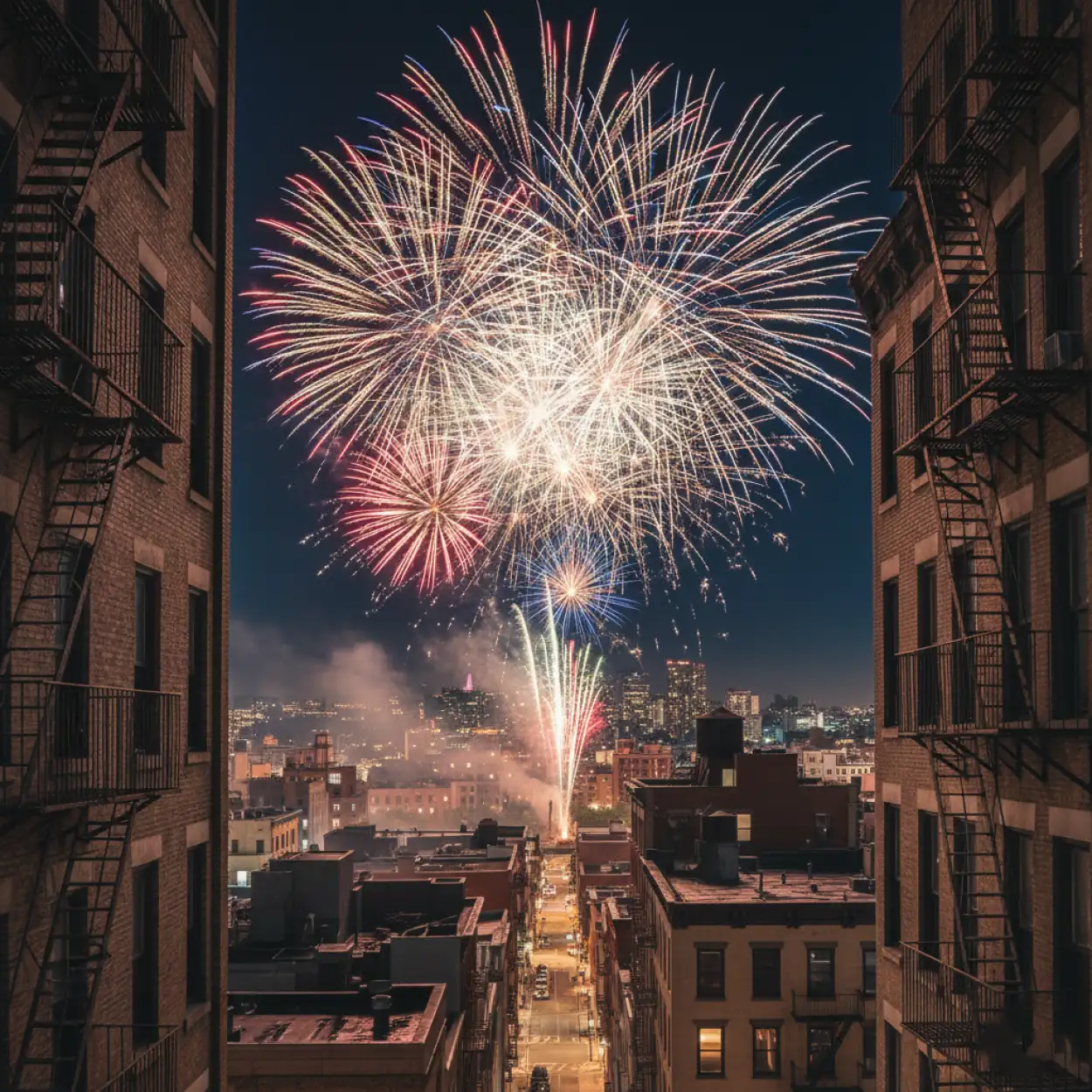 new year fireworks background for banner printing