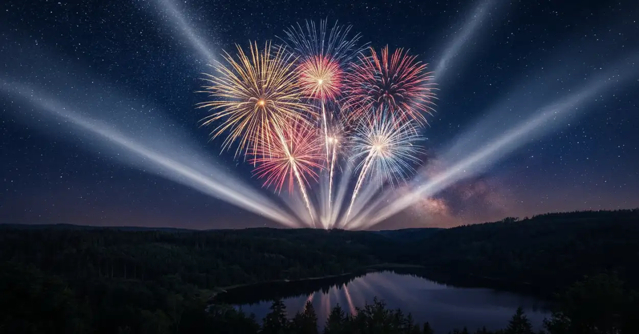 new year fireworks background for banner