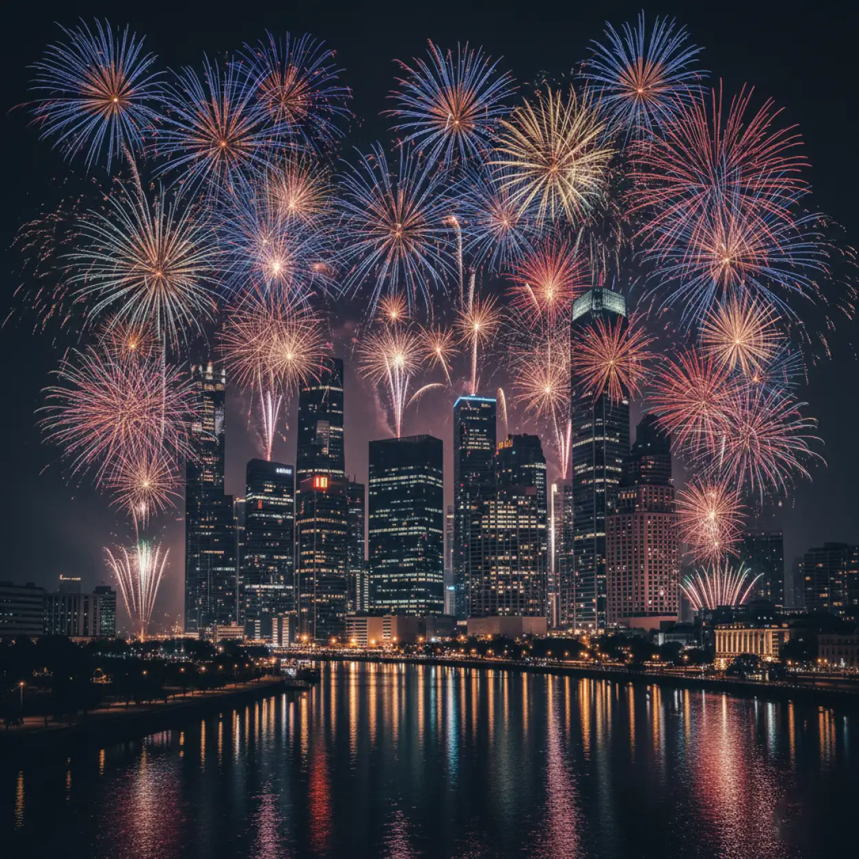 new year fireworks background for desktop wallpaper