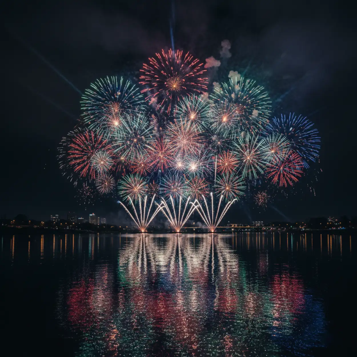 new year fireworks background horizontal 16:9