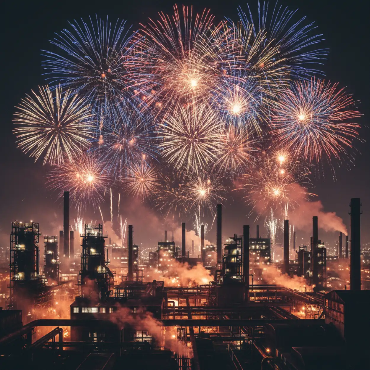 new year fireworks background vfx effect