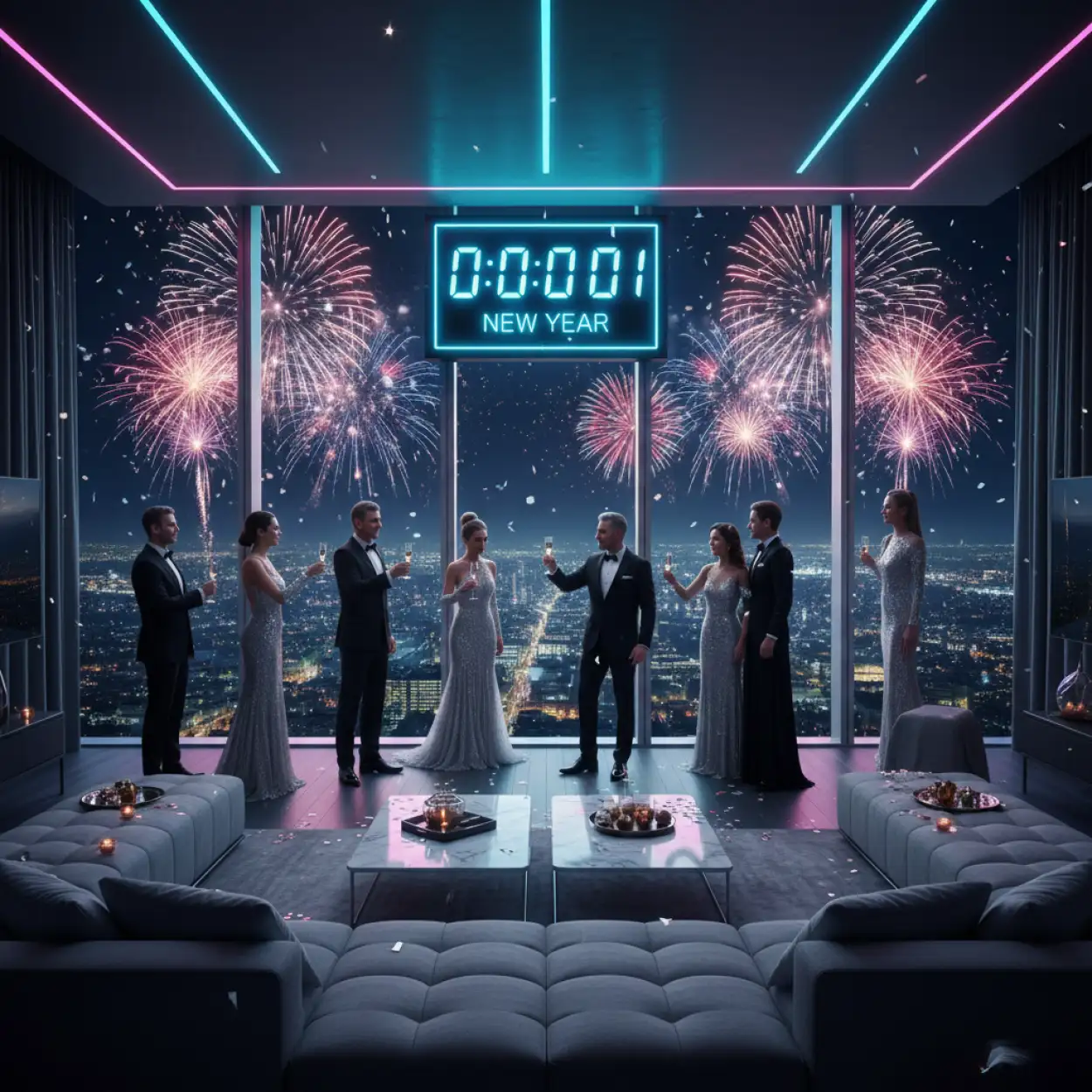 new year party background with confetti