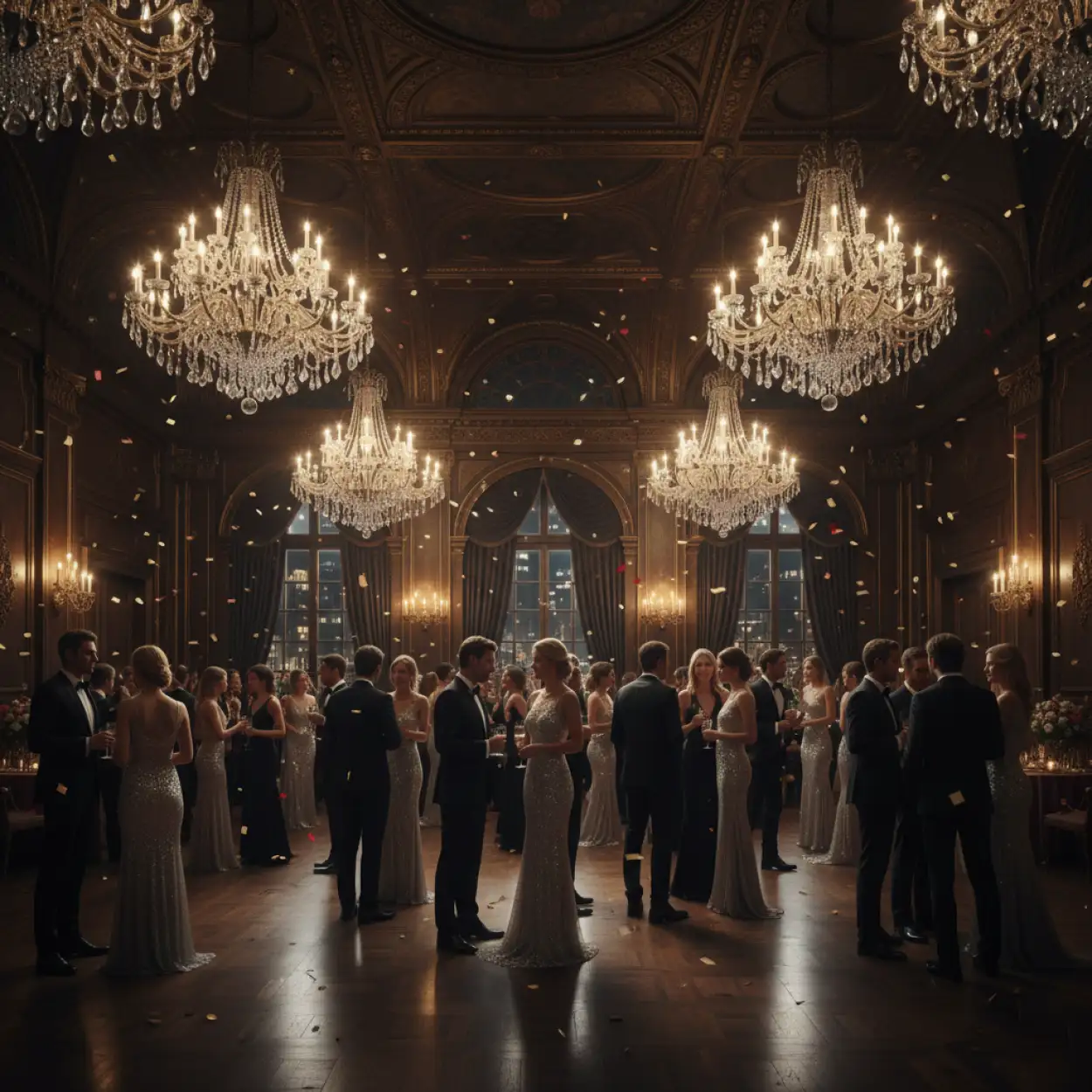 new year party background with lights and glow