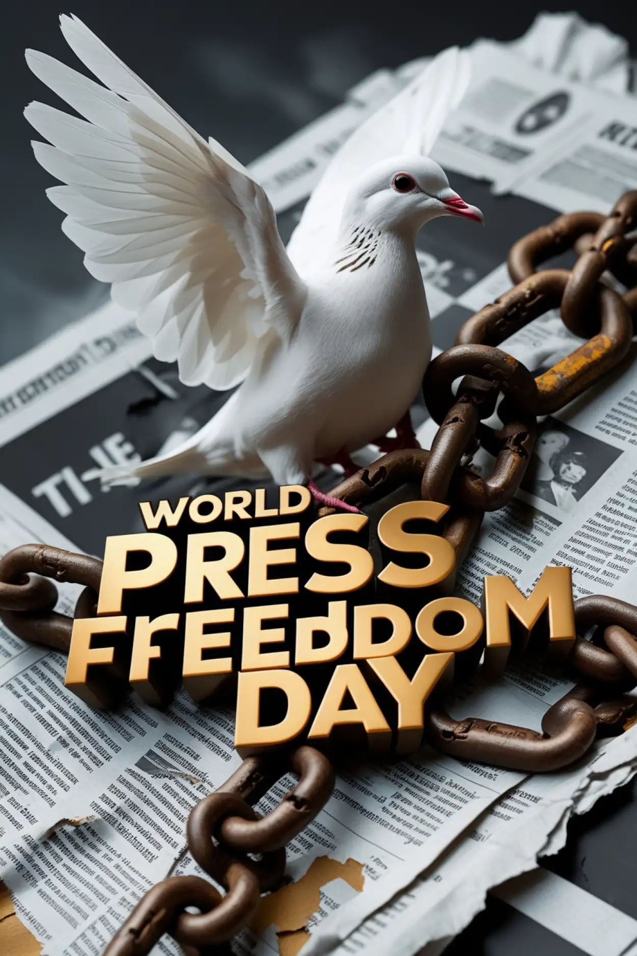 newspaper themed press freedom design