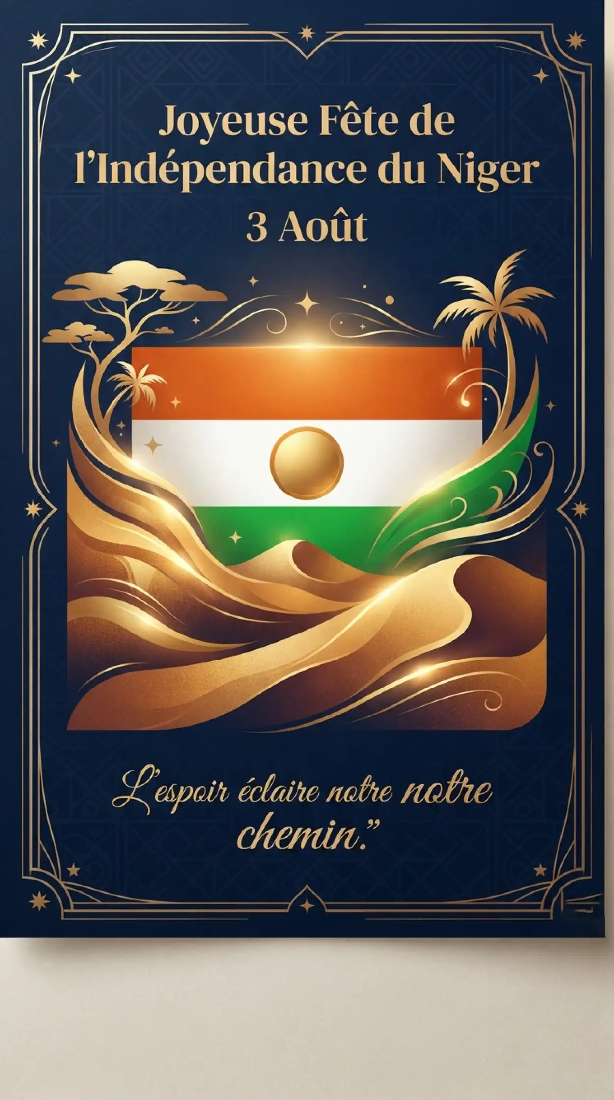 Free Download Niger Flag Overlay Independence Design - High Quality Niger Independence Day 2026 Image
