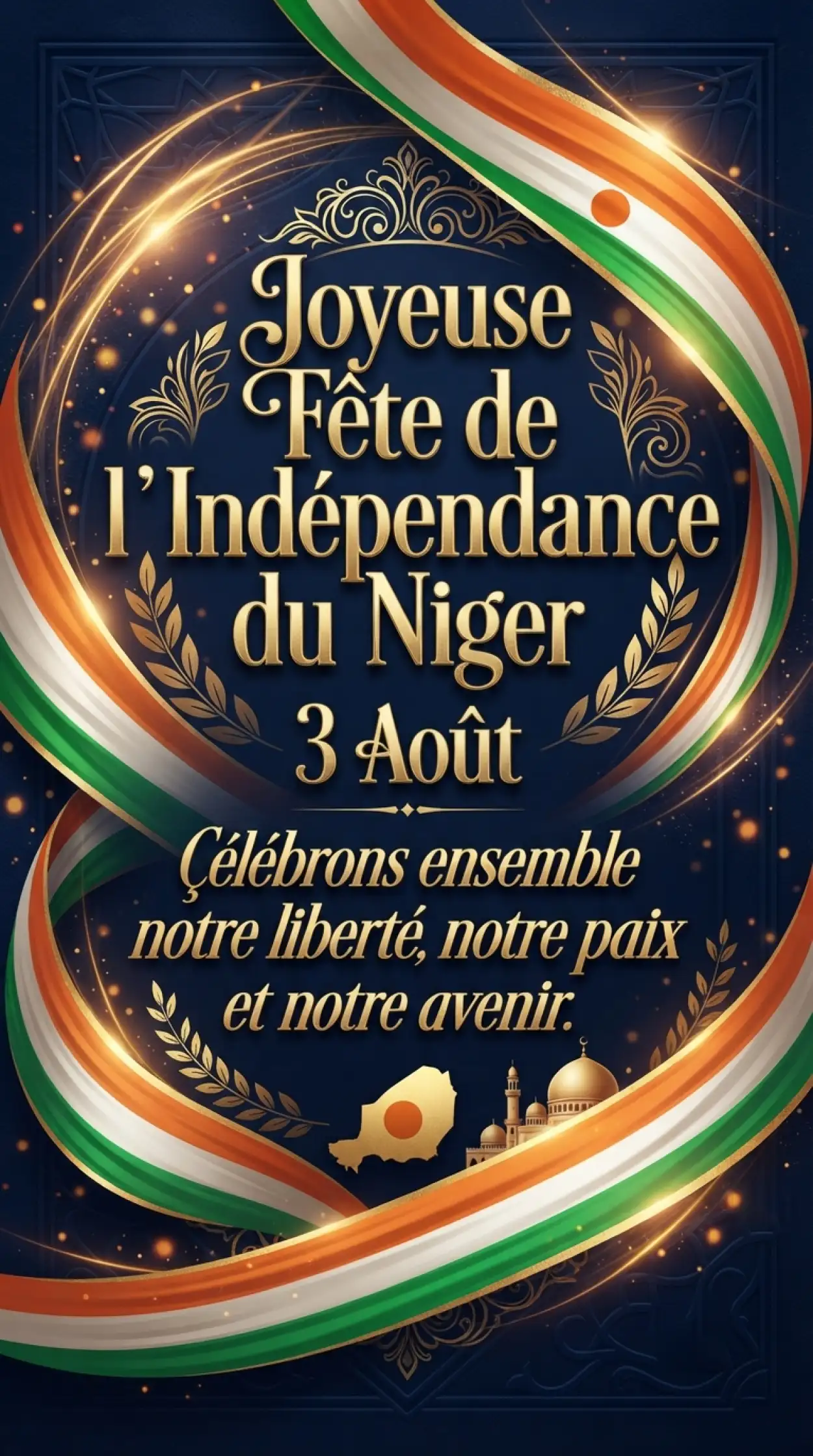 Free Download Niger Independence Day Patriotic Poster With Typography - High Quality Niger Independence Day 2026 Image