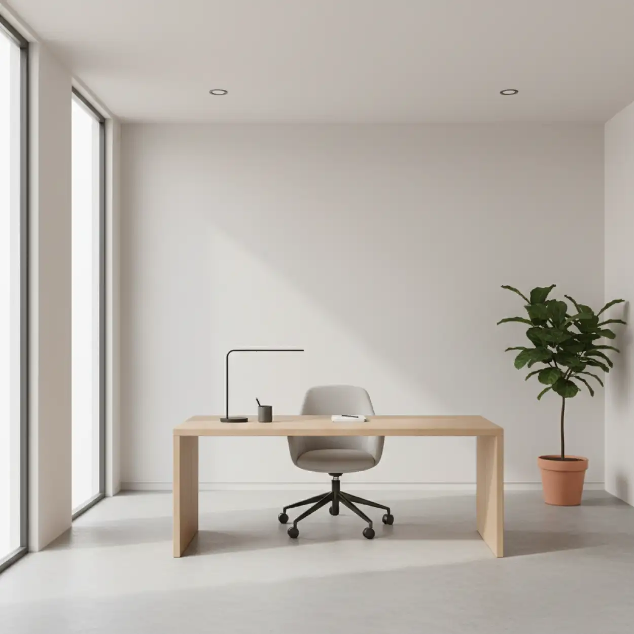 Free Download Office Interior Background With Desk And Chair - High Quality Office Interior Design Background Background