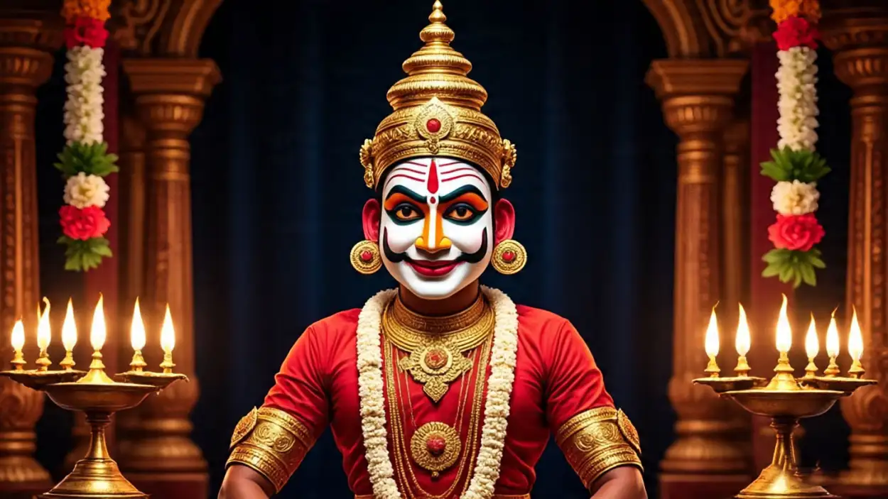 onam background with kathakali face hd