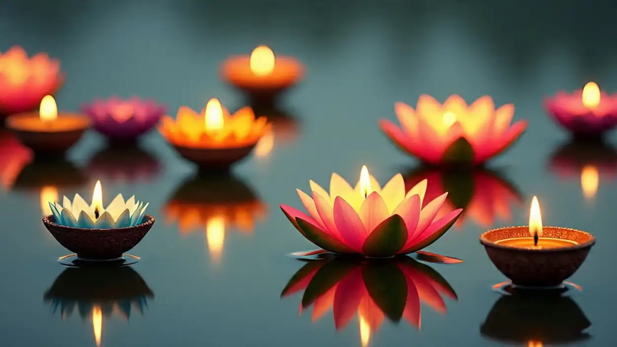 onam celebration background with diya