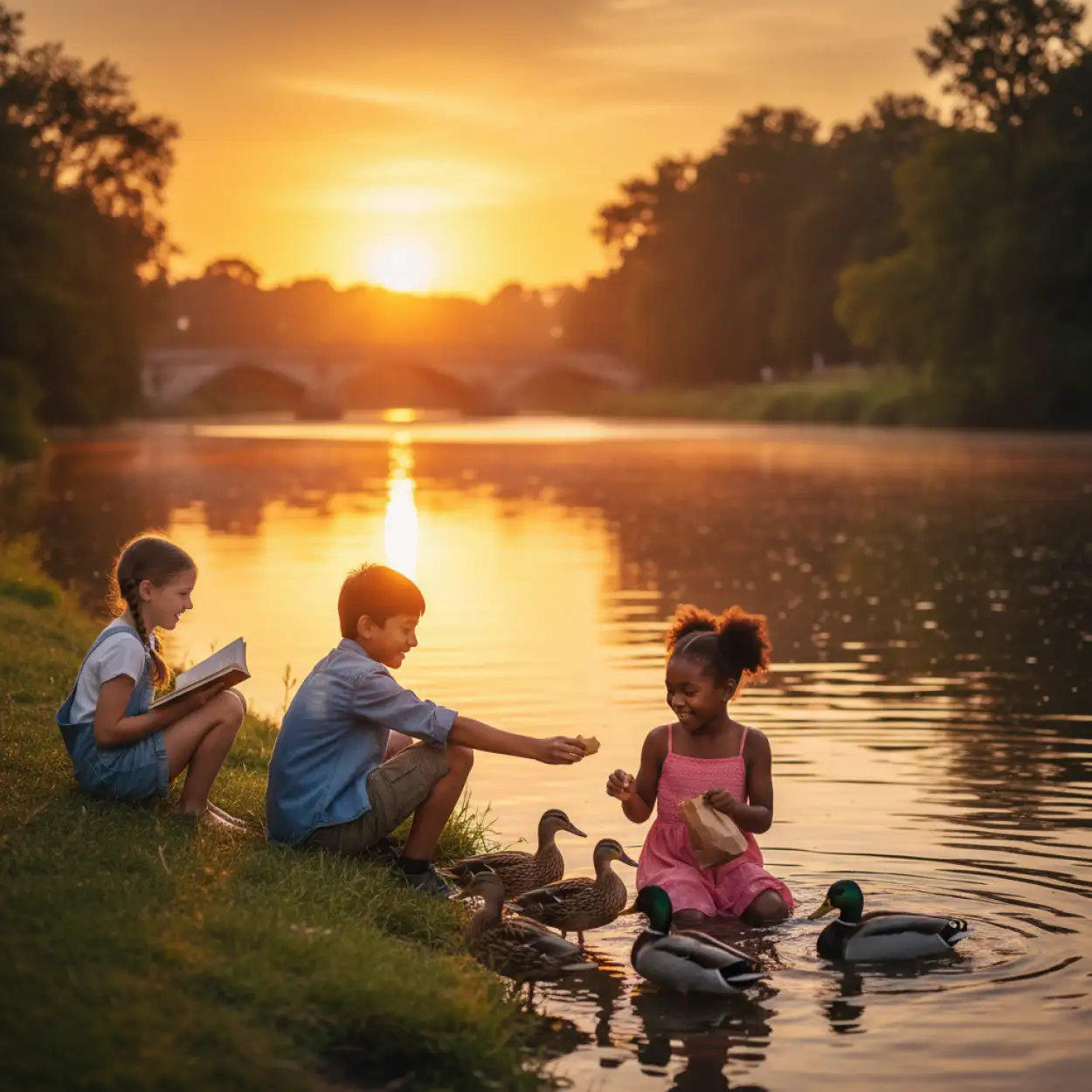 outdoor children day background with balloons
