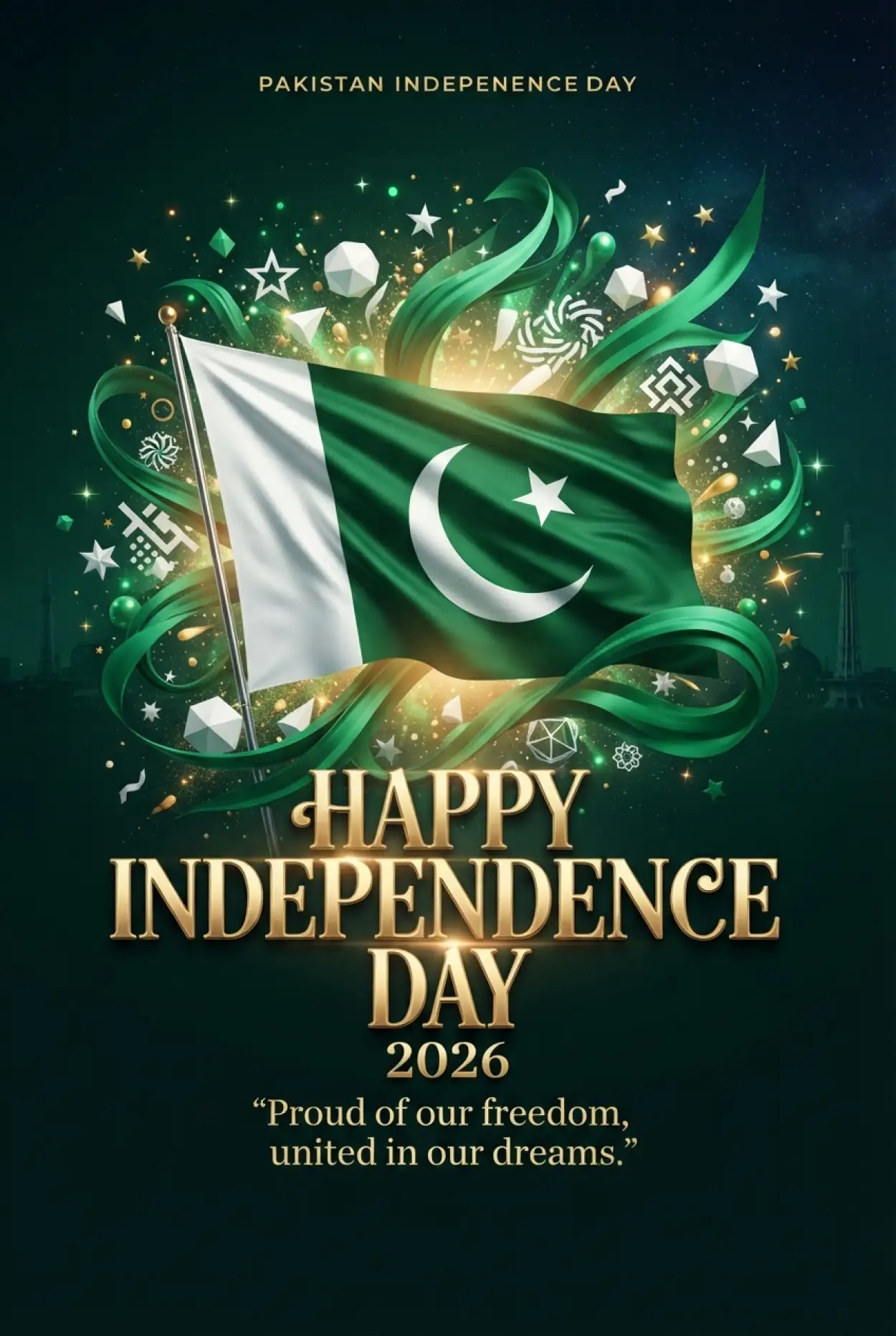 Free Download Pakistan Independence Day 2026 Banner - High Quality Pakistan Independence Day 2026 Image