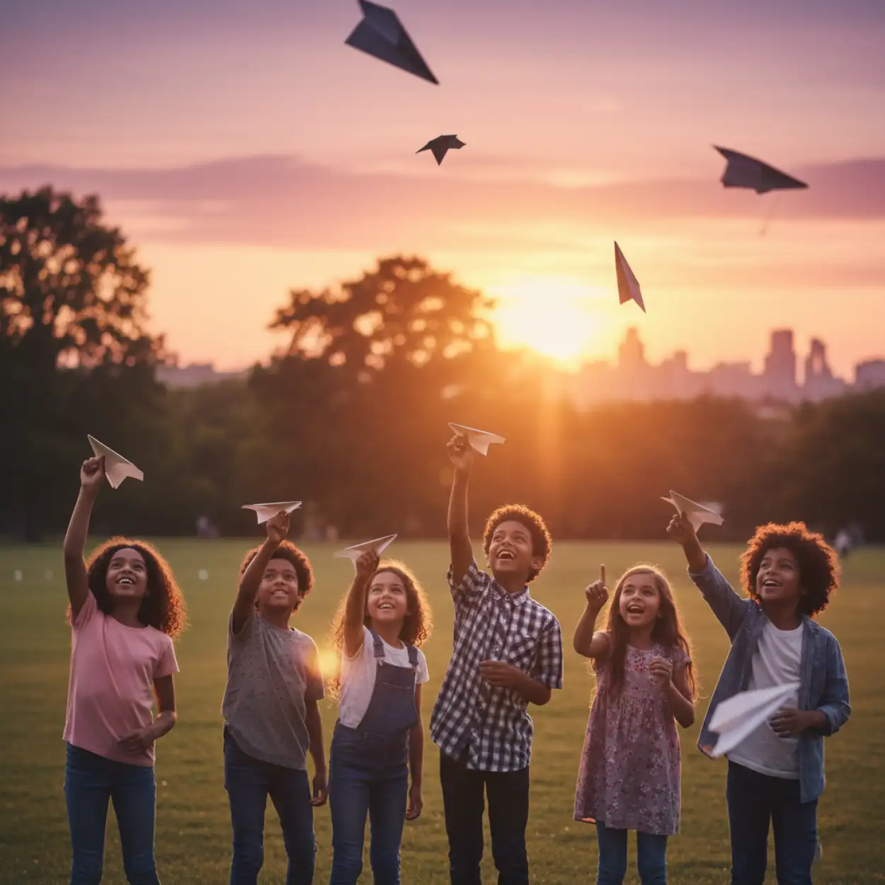 paper cut style children day background art