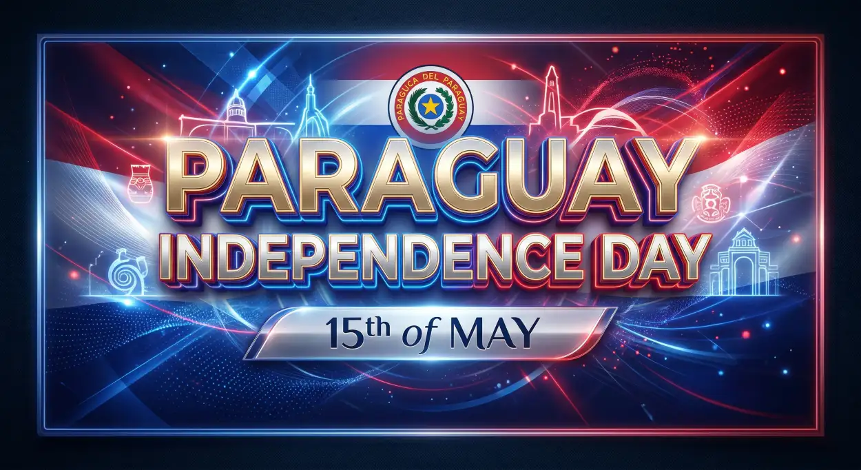 Free Download Paraguay Independence Day 2026 Banner Background - High Quality Paraguay Independence Day 2026 Wishes Background Image