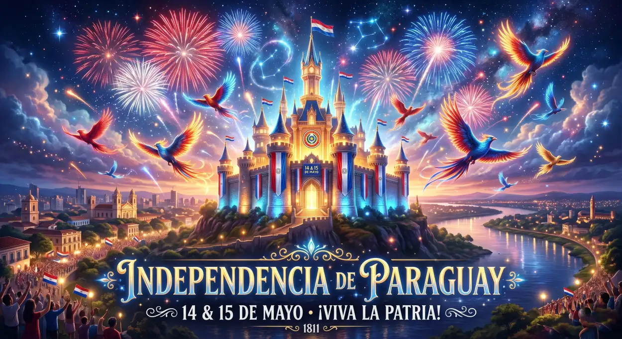 Free Download Paraguay Independence Day 2026 Beautiful Background - High Quality Paraguay Independence Day 2026 Wishes Background Image
