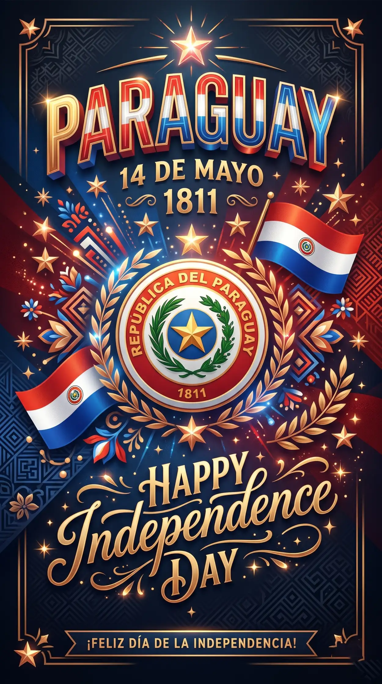 Free Download Paraguay Independence Day 2026 Beautiful Wishes - High Quality Paraguay Independence Day 2026 Wishes Image