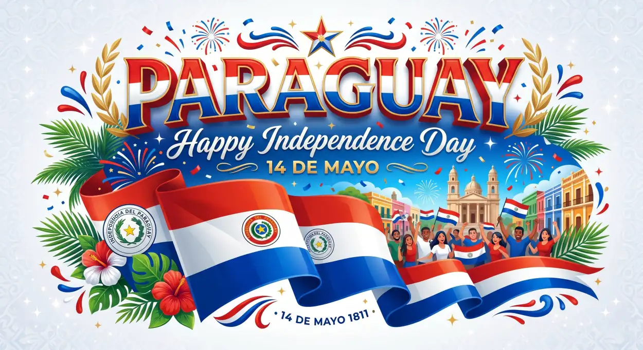 Free Download Paraguay Independence Day 2026 Celebration Clipart - High Quality Paraguay Independence Day 2026 Wishes Image