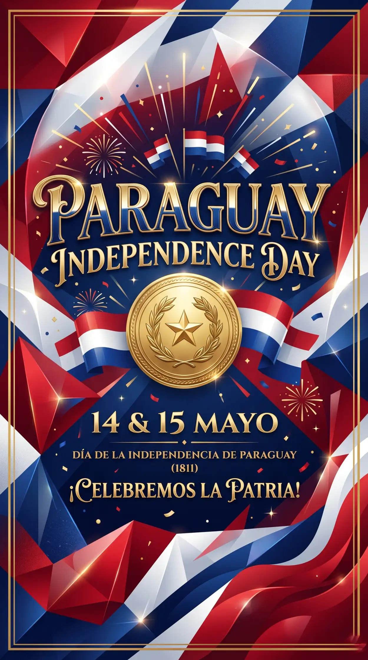Free Download Paraguay Independence Day 2026 Celebration Invitation - High Quality Paraguay Independence Day 2026 Wishes Image