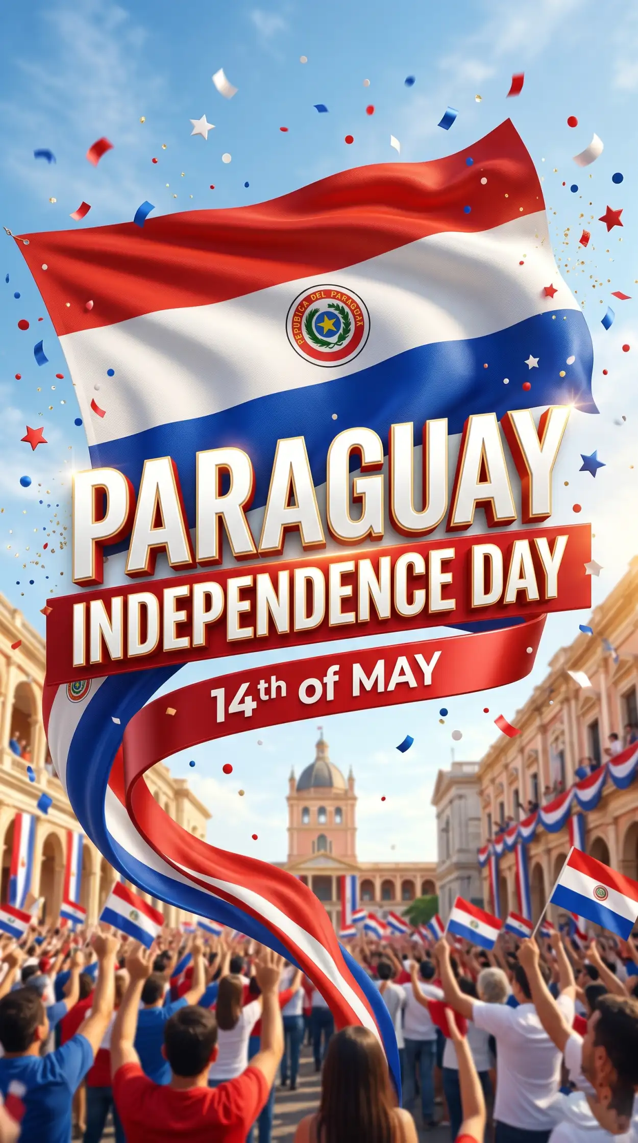Free Download Paraguay Independence Day 2026 Image With Quotes - High Quality Paraguay Independence Day 2026 Wishes Image