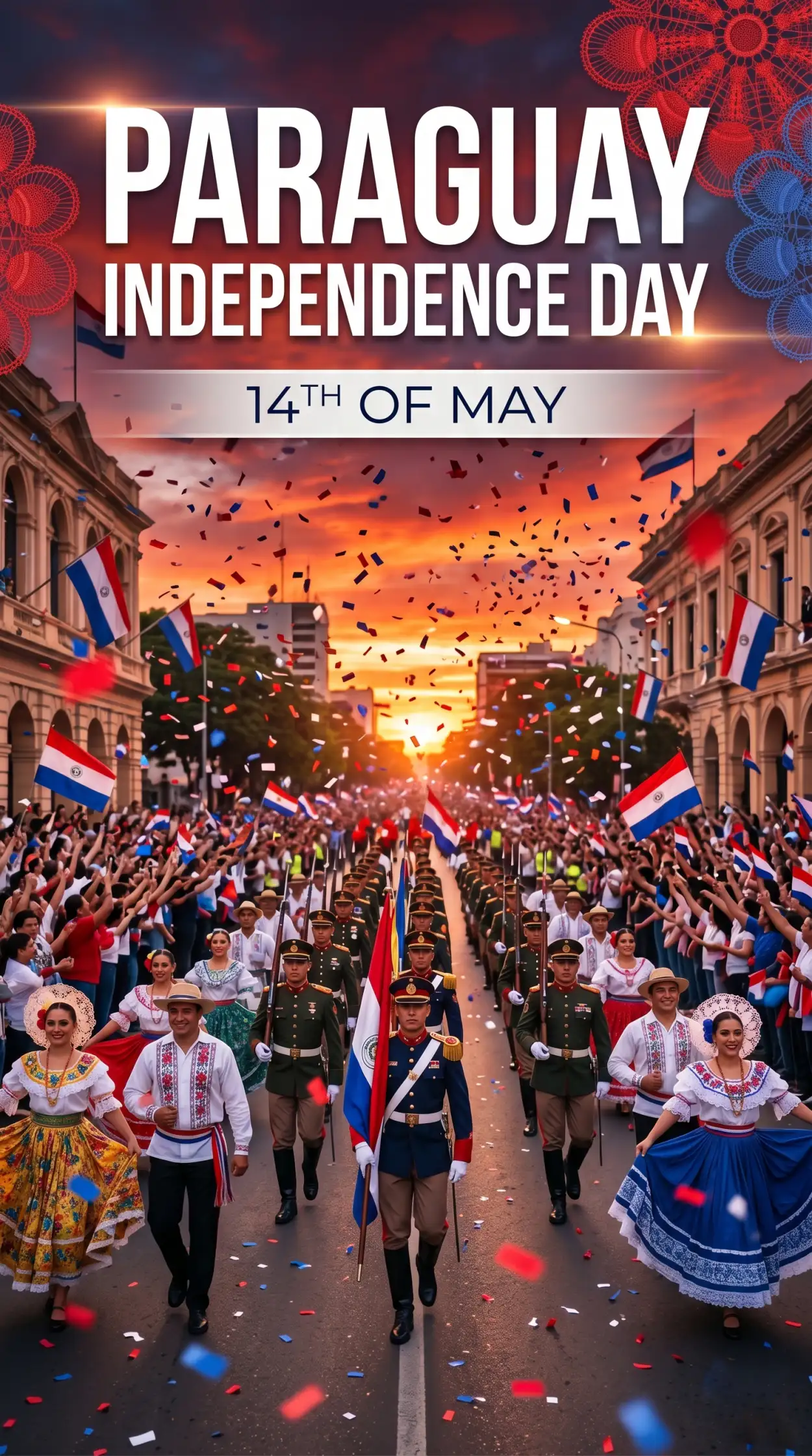Free Download Paraguay Independence Day 2026 Modern Poster - High Quality Paraguay Independence Day 2026 Wishes Image
