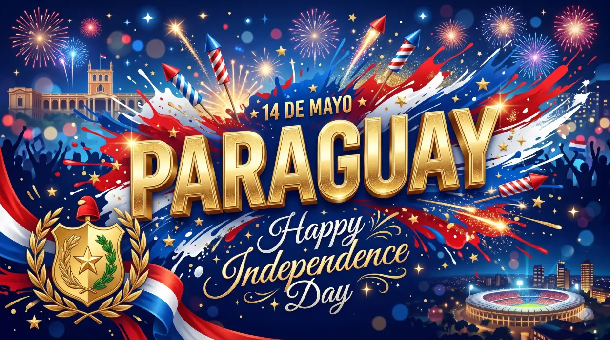 Free Download Paraguay Independence Day 2026 Patriotic Images - High Quality Paraguay Independence Day 2026 Wishes Image