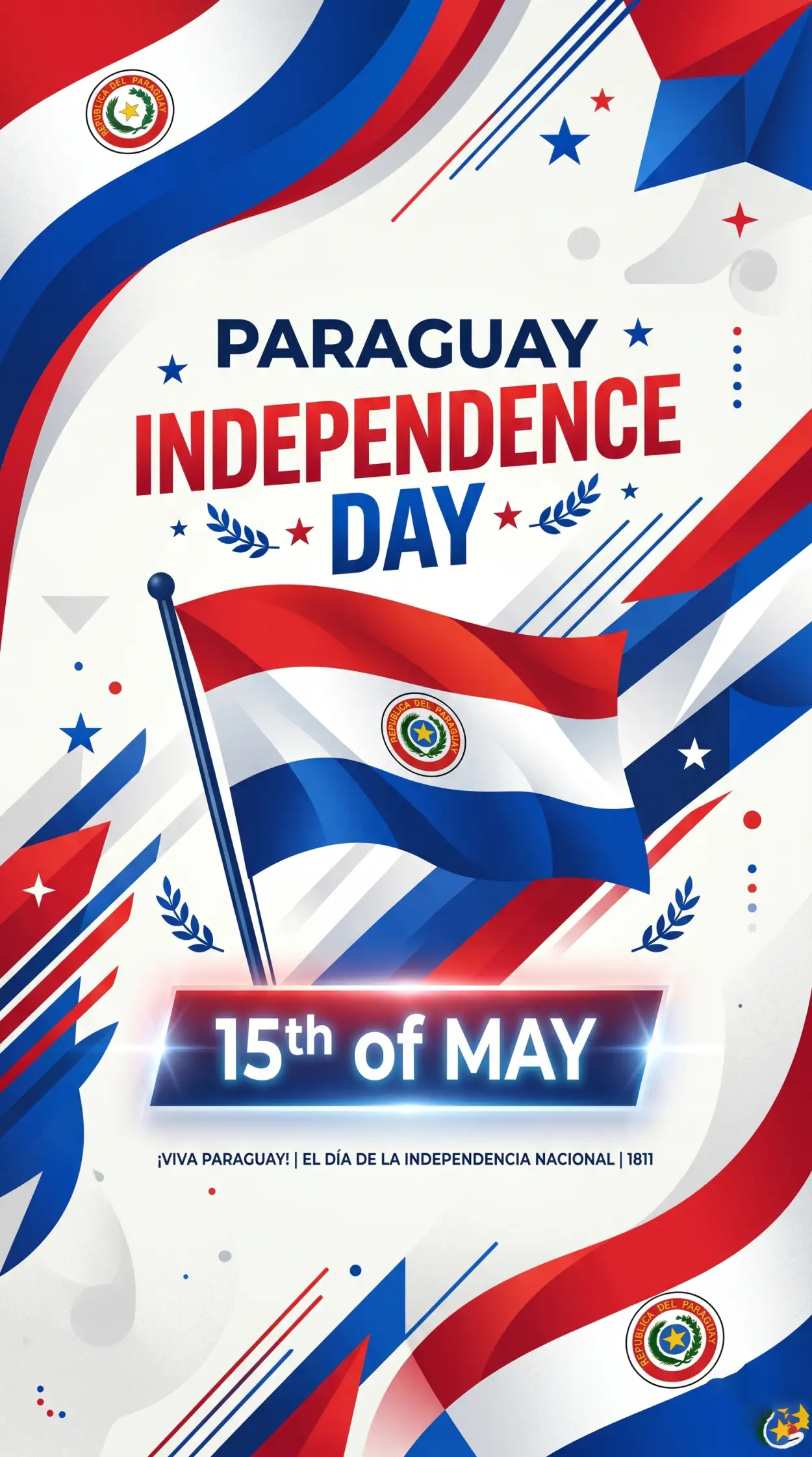 Free Download Paraguay Independence Day 2026 Patriotic Quotes - High Quality Paraguay Independence Day 2026 Wishes Image