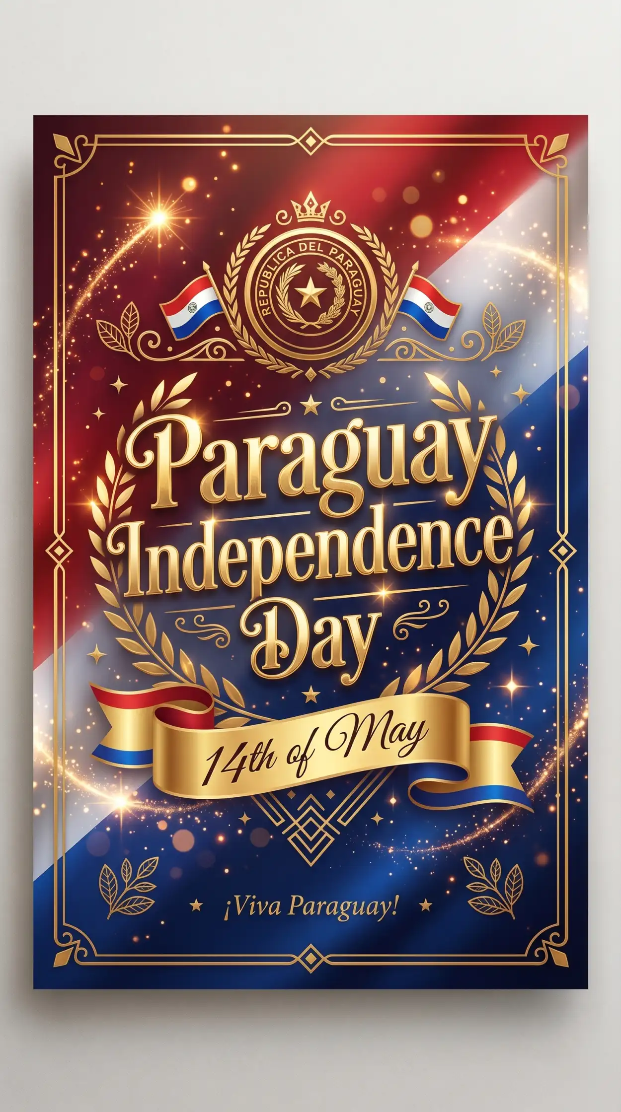 Free Download Paraguay Independence Day 2026 Printable Poster - High Quality Paraguay Independence Day 2026 Wishes Image