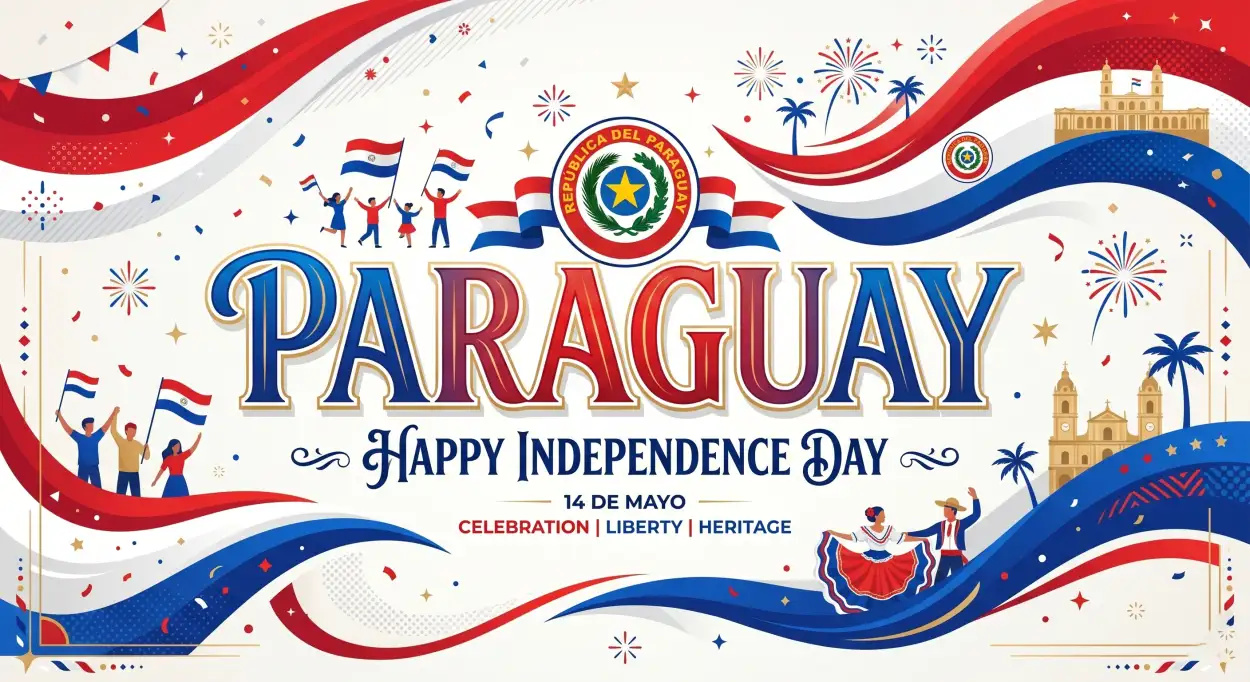 Free Download Paraguay Independence Day 2026 Transparent Png - High Quality Paraguay Independence Day 2026 Wishes Transparent PNG