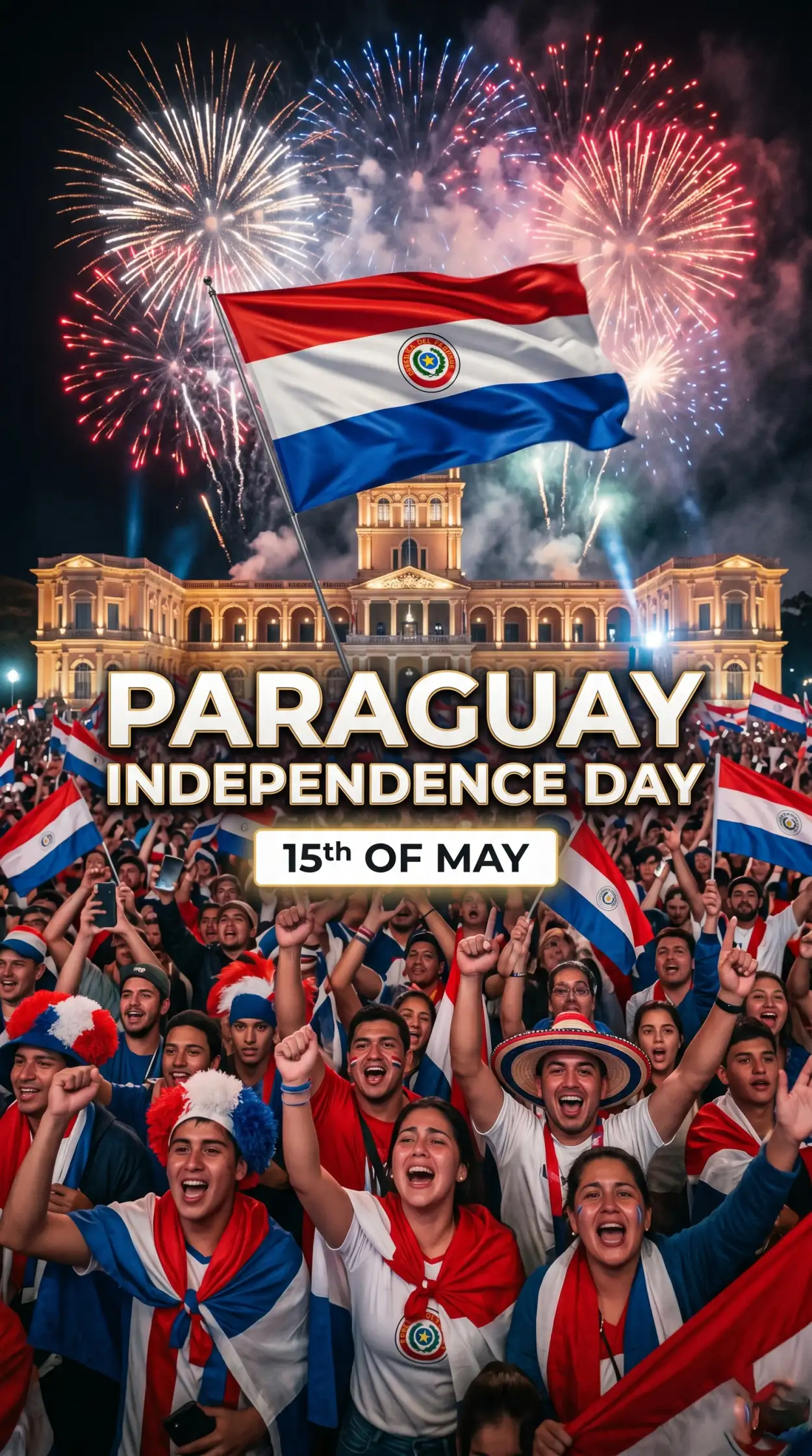 Free Download Paraguay Independence Day 2026 Unique Poster Ideas - High Quality Paraguay Independence Day 2026 Wishes Image