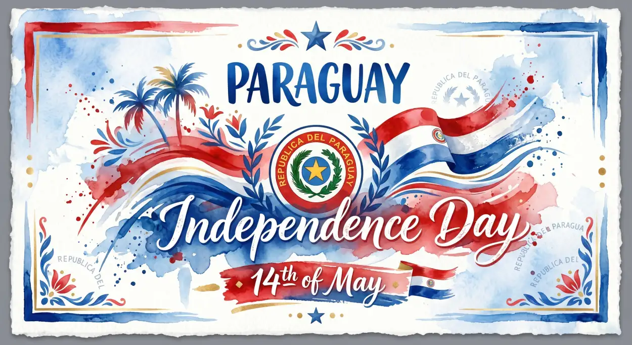 Free Download Paraguay Independence Day 2026 Vibrant Graphics - High Quality Paraguay Independence Day 2026 Wishes Image