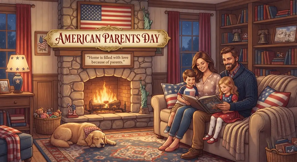 Free Download Parents Day Family Illustration - High Quality American Parents Day 2026 Image
