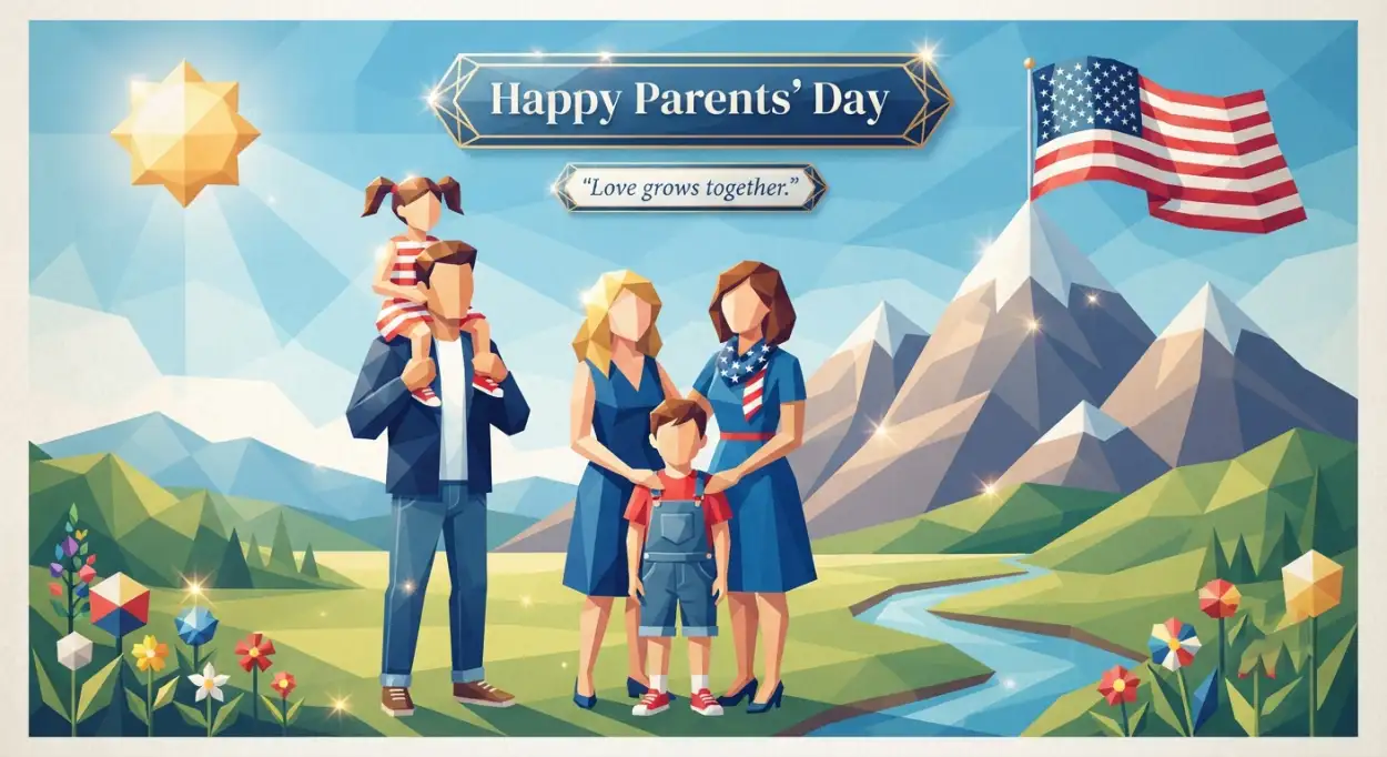 Free Download Parents Day Psd Template - High Quality American Parents Day 2026 Image