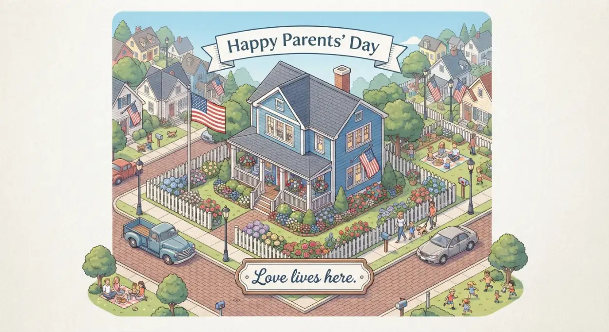 Free Download Parents Day Sticker Png - High Quality American Parents Day 2026 Transparent PNG