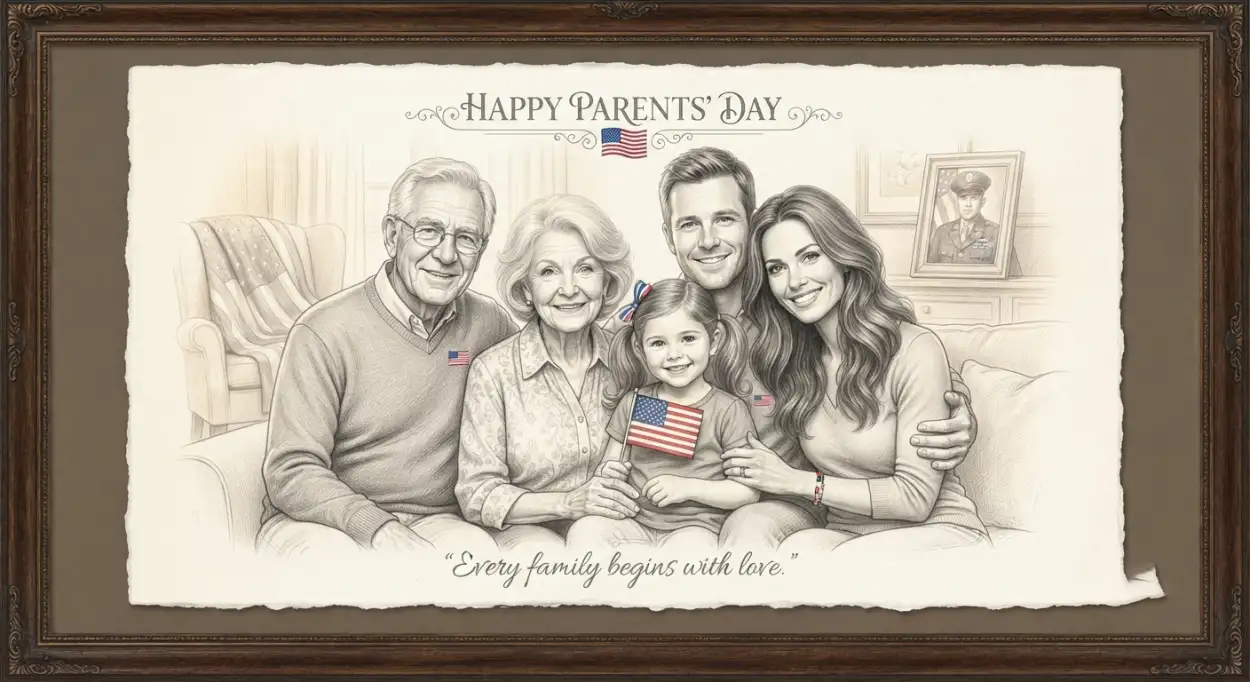 Free Download Parents Day Transparent Background Design - High Quality American Parents Day 2026 Background Image